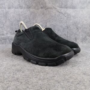 Lands End Shoes Womens 5 Slip On Moc Clog Black Leather Comfort Casual Active